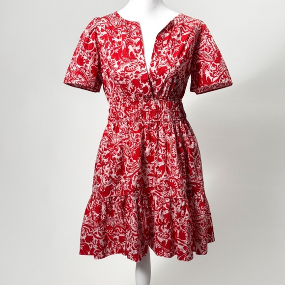 Anthropologie Somerset Mini Dress Red Paisley Size Small Retail: $150 ❤️👗✨ - Picture 1 of 16